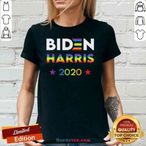 Premium Joe Biden Kamala Harris Rainbow Gay Pride LGBT Election Tee V-neck- Design By Proposetees.com