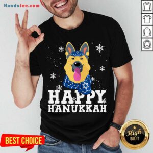 Premium Merry Christmas Happy Hanukkah German Shepherd Dog Funny Noel Xmas Shirt- Design By Handstee.com