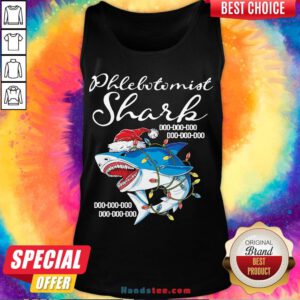 Premium Phlebotomist Shark Doo Doo Doo Tank Top- Design By Handstee.com