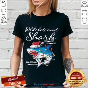 Premium Phlebotomist Shark Doo Doo Doo V-neck- Design By Handstee.com