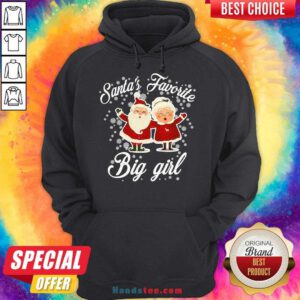 Premium Santa’s Favorite Big Girl Christmas Hoodie- Design By Handstee.com