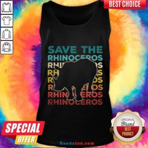 Save The Rhinoceros Environmentalist Tank-Top- Design By Handstee.com