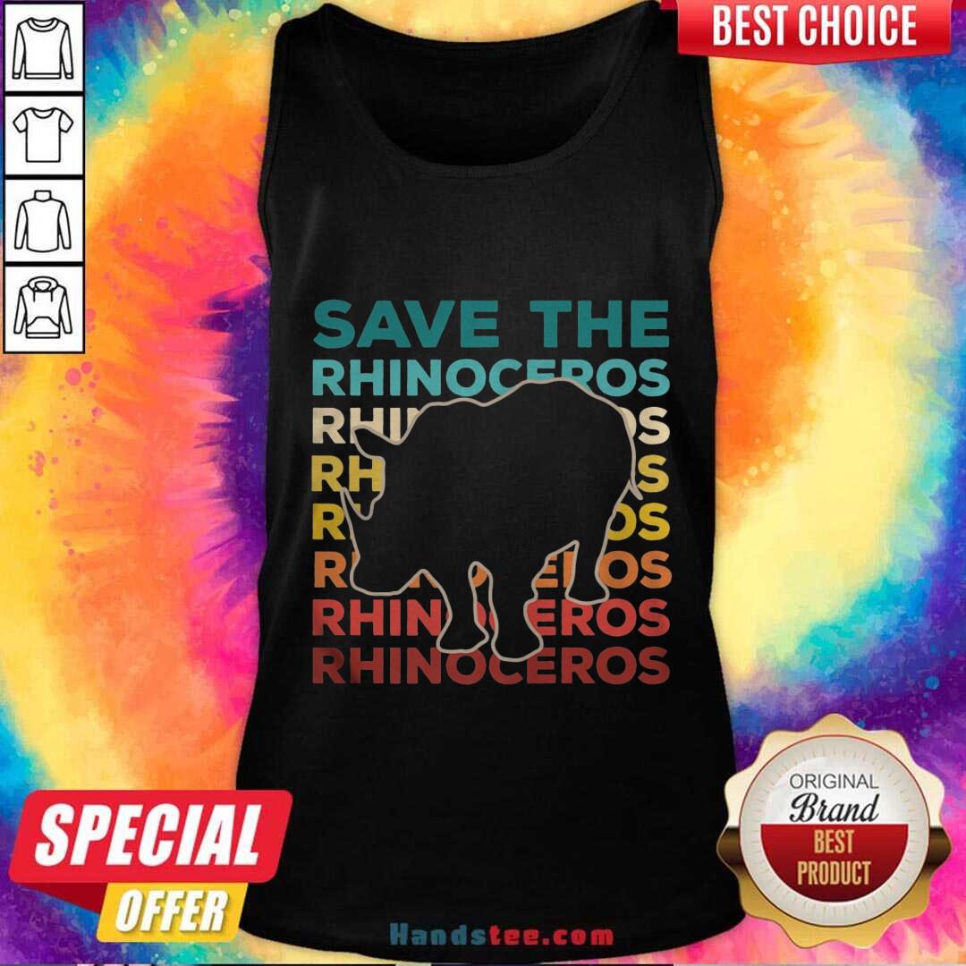 Save The Rhinoceros Environmentalist Tank-Top- Design By Handstee.com