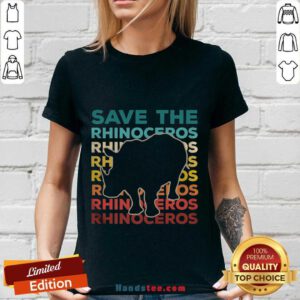 Save The Rhinoceros Environmentalist V-neck- Design By Handstee.com