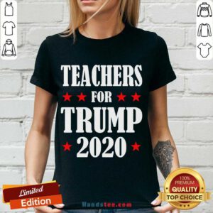 Premium Teachers Vote For Donald Trump 2020 V-neck- Design By Handstee.com