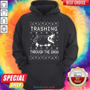 Premium Trashing Mouse Through The Snow Ugly Christmas Hoodie- Design By Handstee.com b