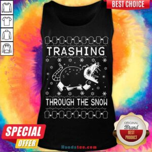 Premium Trashing Mouse Through The Snow Ugly Christmas Tank Top- Design By Handstee.com