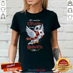 Pretty All I Want For Christmas Is My Hogwarts Letter V-neck- Design By Proposetees.com