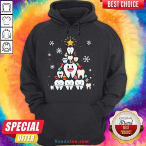Pretty Dental Teeth Tree Christmas Hoodie- Design By Handstee.com