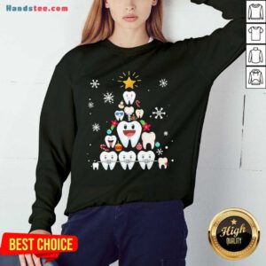 Pretty Dental Teeth Tree Christmas Sweatshirt- Design By Handstee.com