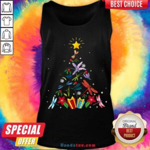 Pretty Dragonfly Christmas Tree Xmas Lover Gifts Tank Top- Design By Handstee.com