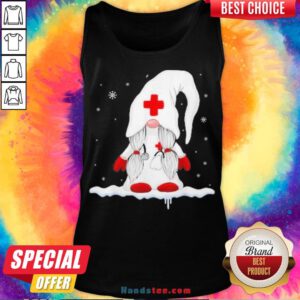 Pretty Gnome Nurse Christmas Sweater Tank Top- Design By Handstee.com