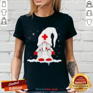 Pretty Gnome Nurse Christmas Sweater V-neck- Design By Handstee.com