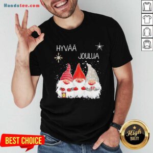 Pretty Gnomes Hyvaa Joulua Merry Christmas Shirt- Design By Handstee.com
