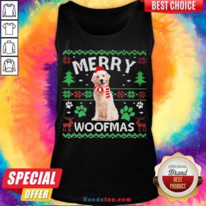 Labrador Santa Merry Woofmas Ugly Christmas Tank-Top- Design By Handstee.com