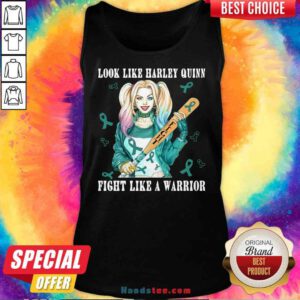 Pretty Look Like Harley Quinn Fight Like A Warrior Breast Cancer Tank-Top- Design By Proposetees.com