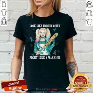 Pretty Look Like Harley Quinn Fight Like A Warrior Breast Cancer V-neck- Design By Proposetees.com