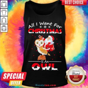 Pretty Santa Claus All I Want For Christmas Is An Owl Sweat Tank Top- Design By Handstee.com