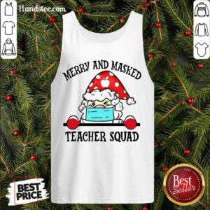 Pretty Santa Claus Merry And Masked Teacher Squad Tank Top- Design By Handstee.com