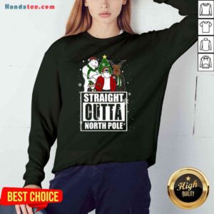 Pretty Straight Outta North Pole Christmas Sweatshirt- Design By Proposetees.com
