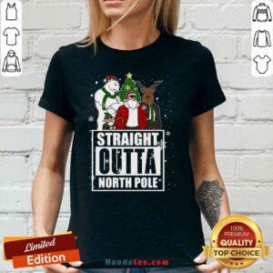 Pretty Straight Outta North Pole Christmas V-neck- Design By Proposetees.com