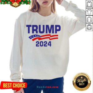 Pretty Trump 2024 American Flag Sweatshirt- Design By Handstee.com