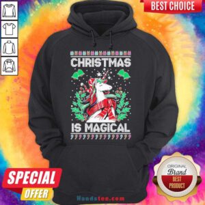 Unicorn Christmas Is Magical Ugly Christmas Hoodie- Design By Handstee.com