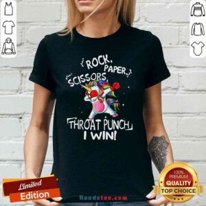 Pretty Unicorn Dabbing Boxing Rock Paper Scissors Throat Punch I Win Pretty Unicorn Dabbing Boxing Rock Paper Scissors Throat Punch I Win V-neck- Design By Proposetees.com