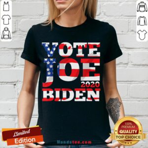 Pretty Vote Joe Biden 2020 American Flag V-neck- Design By Handstee.com