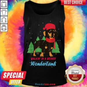 Pretty Walking In A Weiner Wonderland Dachshund Christmas Snow Tank Top- Design By Handstee.com