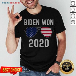Top Biden Won American Flag Glasses Shirt - Design By Handstee.com