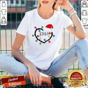Top Heart Santa Stna Light Christmas V-neck- Design By Proposetees.com