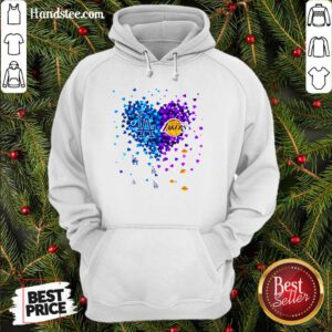 Top LA Dodgers And Lakers Champions 2020 Tiny Hearts Shape Hoodie- Design By Handstee.com