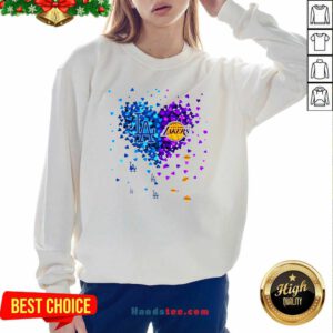 Top LA Dodgers And Lakers Champions 2020 Tiny Hearts Shape Sweatshirt- Design By Handstee.com