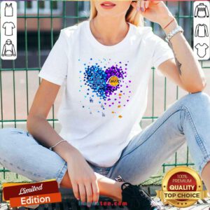 Top LA Dodgers And Lakers Champions 2020 Tiny Hearts Shape V-neck- Design By Handstee.com