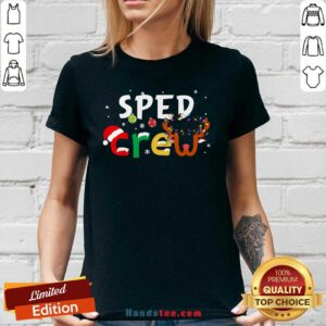 SPED Teacher Crew Christmas V-neck- Design By Handstee.com