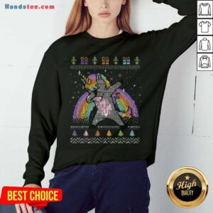 Top Unicorn Dabbing Ugly Merry Christmas Sweatshirt- Design By Handstee.com