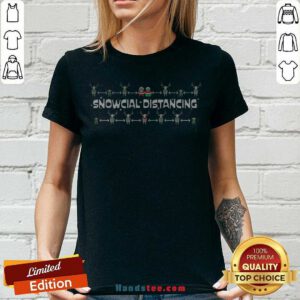 Original Snowcial Distancing Christmas V-neck - Design By Handstee.com