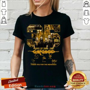 35 Years Of Carcass 1986 2021 Thank You Memories Signatures V-neck - Design by handstee.com