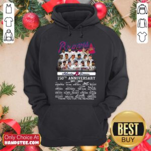 Atlanta Braves 150th Anniversary 1871 2021 Thank You Memories Signatures Hoodie - Design by handstee.com