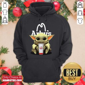 Baby Yoda Hugs Arby’s Hoodie- Design By Handstee.com