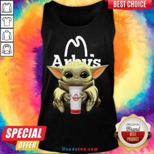 Baby Yoda Hugs Arby’s Tank-Top- Design By Handstee.com
