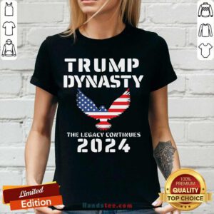 Eagles Trump Dynasty The Legacy Continues 2024 American Flag V-neck- Design By Handstee.com