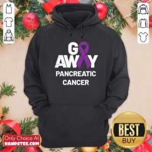 Awesome Go Away Pancreatic Cancer Awareness Purple Ribbon Hoodie - Design by handstee.com
