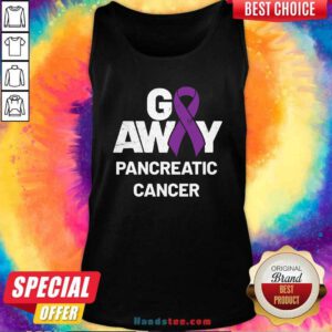 Awesome Go Away Pancreatic Cancer Awareness Purple Ribbon TAnk Top - Design by handstee.com