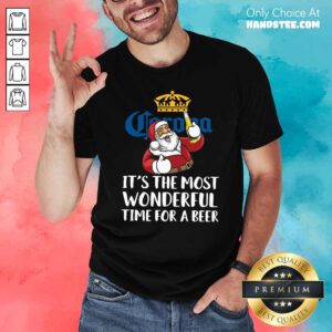 Awesome Hot Santa Claus Drink Corona Extra It's The Most Wonderful Time For A Beer Christmas Shirt- Design By Handstee.com