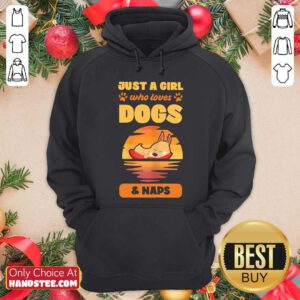 Awesome Just A Girl Who Loves Dogs And Naps Hoodie - Design by handstee.com