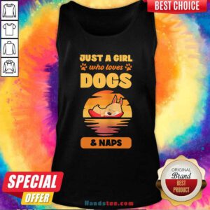 Awesome Just A Girl Who Loves Dogs And Naps Tank Top - Design by handstee.com