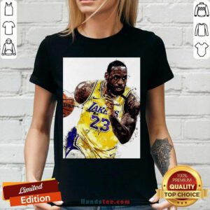 Awesome Lebron James 23 Los Angeles Laker V-neck - Design by handstee.com