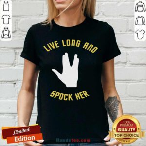 Awesome Live Long And Spock Her V-neck - Design by handstee.com
